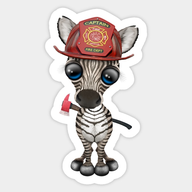 Cute Baby Zebra Firefighter Sticker by jeffbartels